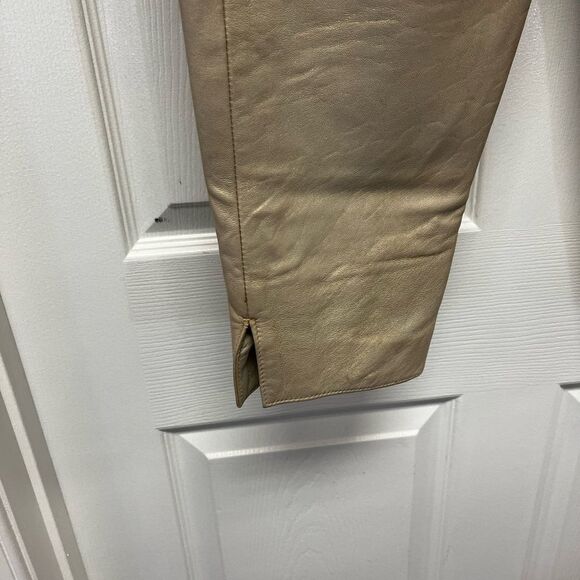 Vintage Vericci Champagne Leather Pants sz 4  or 26 - Picture 3 of 6